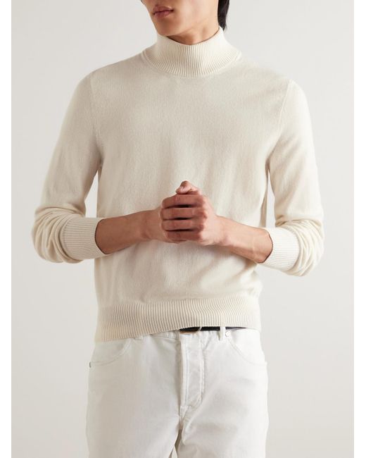 Tom Ford Natural Cashmere Mock-neck Sweater for men