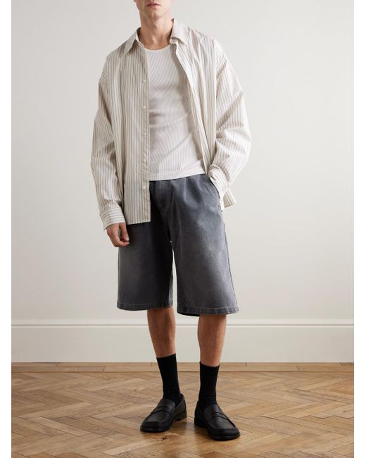 mfpen Star Rivet weit geschnittene Jeansshorts aus Bio-Denim mit Falten in Gray für Herren