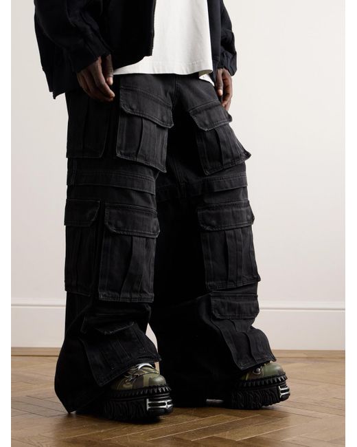 Vetements Black New Rock Embellished Camouflage-print Leather Platform Sneakers for men