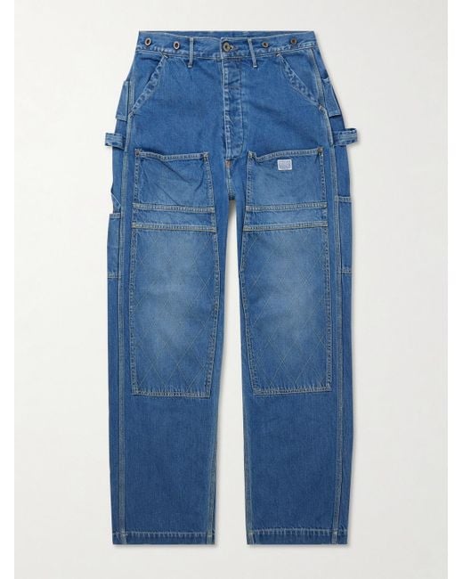 Kapital Blue Lumber Straight-Leg Panelled Jeans for men