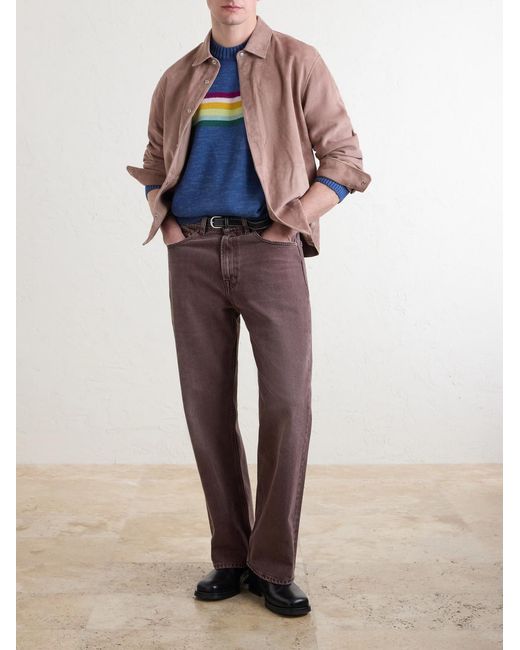 Kapital Blue Peckish Striped Cotton And Wool-Blend Sweater for men