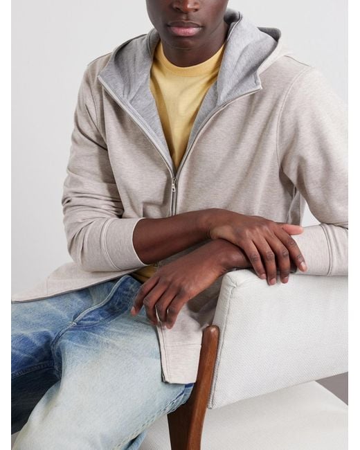 Orlebar Brown Natural Cotton-Blend Zip-Up Hoodie for men