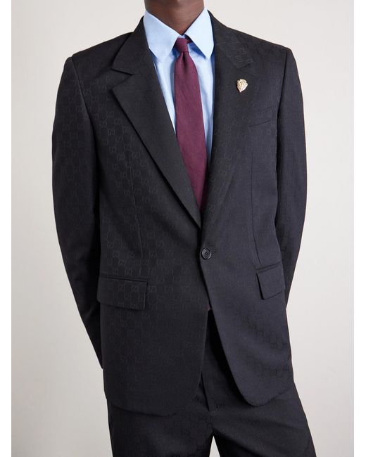 Gucci Purple 7Cm Logo-Jacquard Cotton And Silk-Blend Twill Tie for men