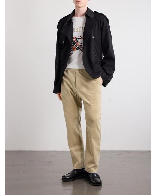 Burberry White Logo-Embroidered Cotton-Jersey T-Shirt for men