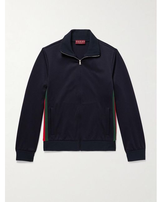 Gucci Blue Striped Jersey Track Jacket for men