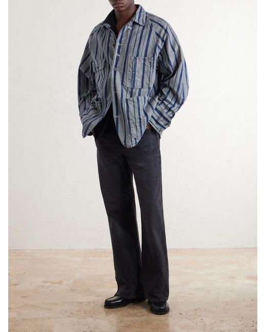 Kapital Blue Cactus Striped Cotton-kasuri Jacket for men