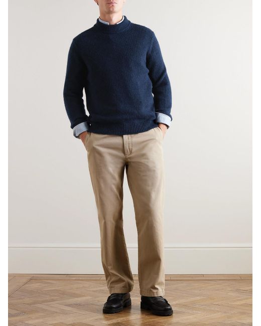 NN07 Blue Nick 6367 Merino Wool-blend Mock-neck Sweater for men