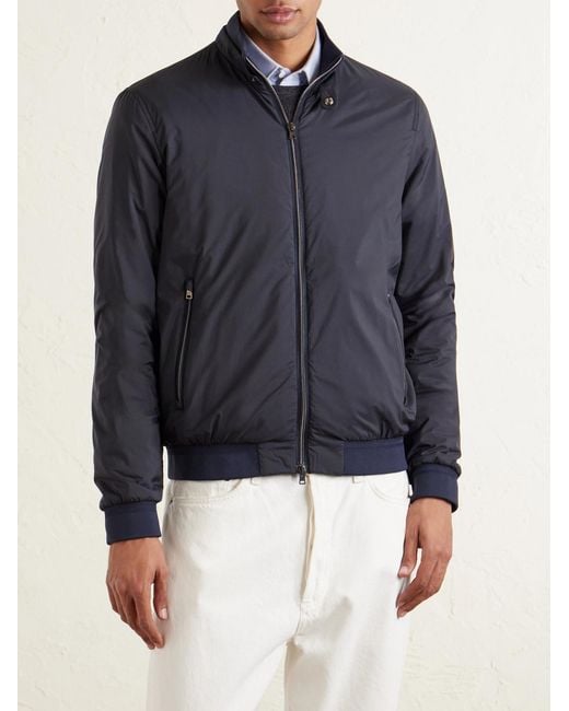 Herno Blue Padded Shell Bomber Jacket for men