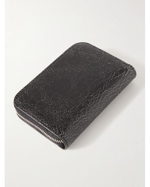 Acne Black Cracked-leather Zip-around Wallet for men