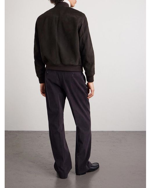 Tom Ford Black Suede Bomber Jacket for men