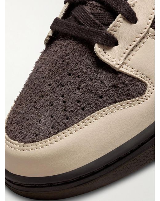 Nike Brown Dunk Low Nbhd Leather And Brushed-suede Sneakers for men
