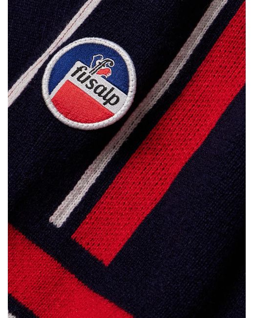 Fusalp Blue Spectavia Logo-Appliquéd Wool And Cashmere-Blend Jacquard Sweater for men