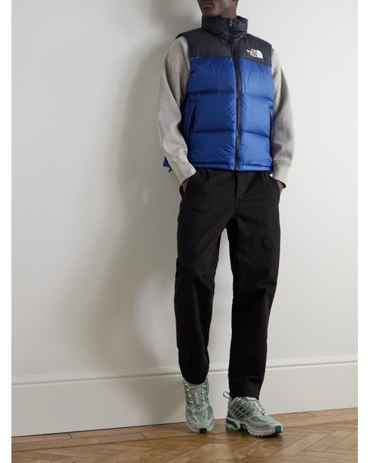 The North Face Blue 1996 Retro Nuptse Quilted Recycled-Ripstop And Shell Hooded Down Gilet for men