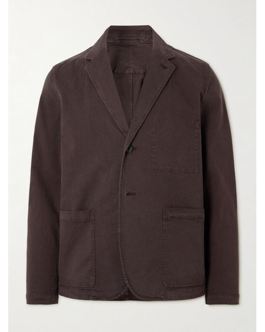 Mr P. Brown Garment-dyed Cotton-blend Twill Blazer for men