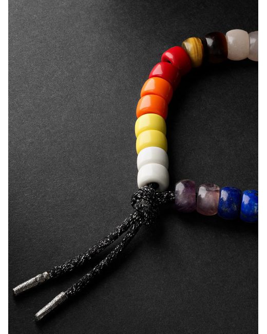 Carolina Bucci Multicolor Forte Beads Blackened-Stone Bracelet for men