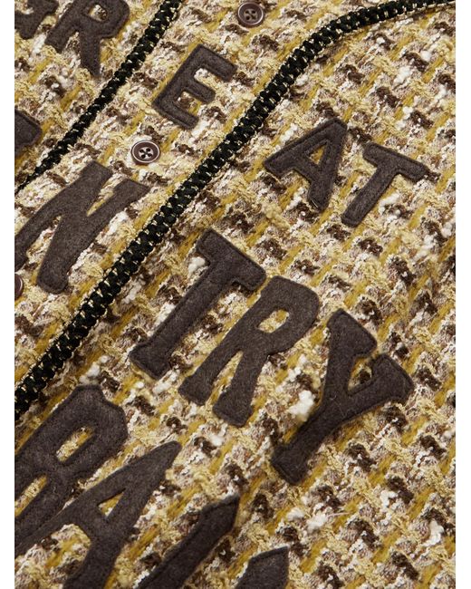 Kapital Metallic Great Kountry Appliquéd Tweed Shirt for men