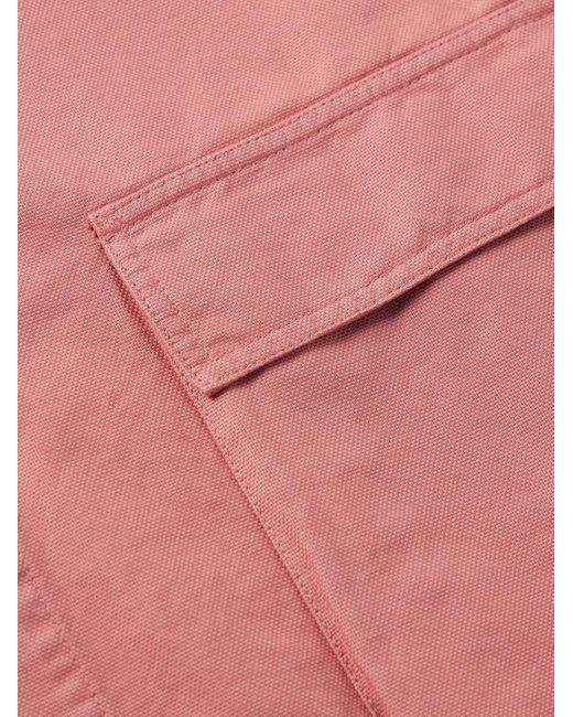 Sid Mashburn Hemdjacke aus Baumwoll-Canvas in Pigmentfärbung in Pink für Herren