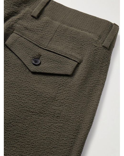 Mr P. Green Straight-Leg Wool-Blend Seersucker Trousers for men