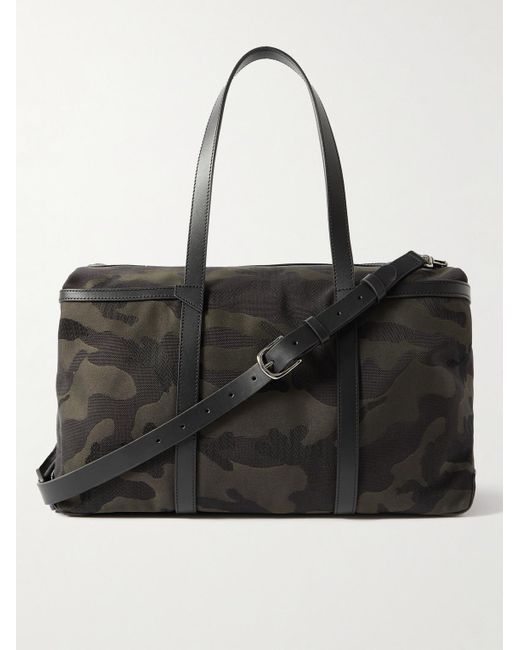Mismo M/S Tour Reisetasche aus Jacquard mit Camouflage-Muster und Lederbesätzen in Black für Herren