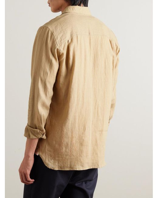 Orlebar Brown Natural Justin Linen Shirt for men