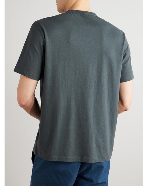 Officine Generale Blue Organic Cotton-jersey T-shirt for men