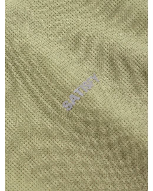 Satisfy Green Logo-Print Recycled Auralite Tech T-Shirt for men