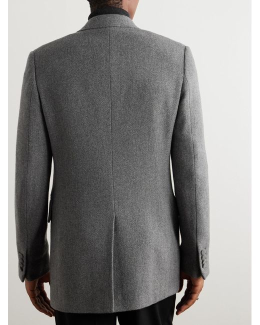Gabriela Hearst Gray Double-Breasted Virgin Wool And Cashmere-Blend Blazer for men