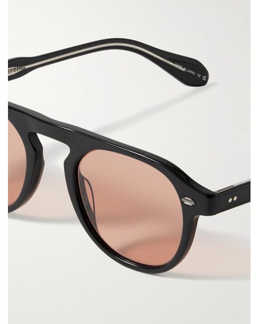 Garrett Leight Black Harding Aviator-Style Acetate Sunglasses for men