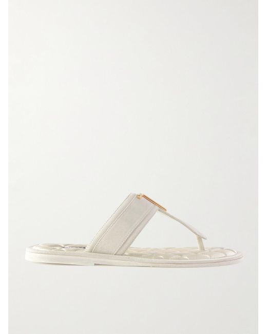 Tom Ford Brighton Embellished Suede Sandals in White for Men | Lyst UK