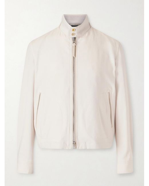 Tom Ford Natural Leather-trimmed Virgin Wool for men
