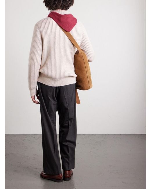 Massimo Alba Natural Mirko Ribbed Cashmere And Alpaca-blend Zip-up Sweater for men