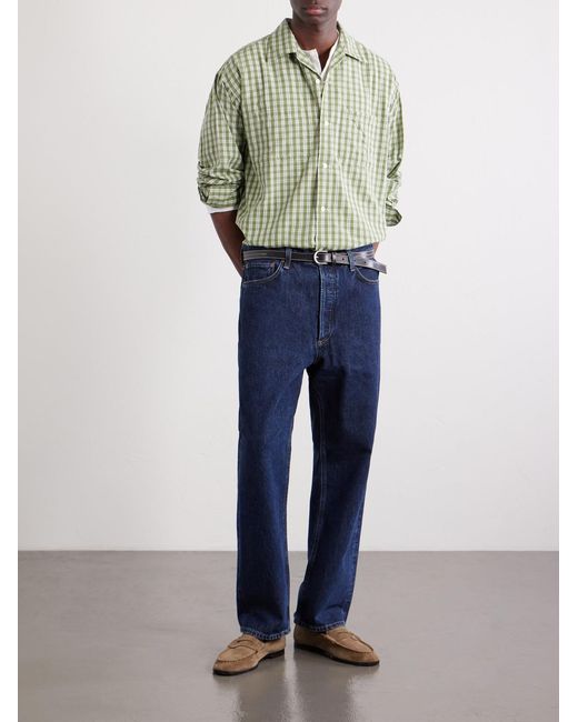 Beams Plus Green Checked Madras Cotton Shirt for men