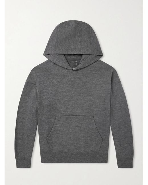 Visvim Gray Jumbo Wool Hoodie for men