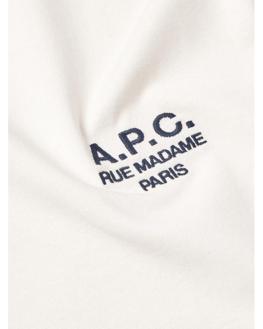 A.P.C. Natural Logo-Embroidered Cotton-Jersey T-Shirt for men