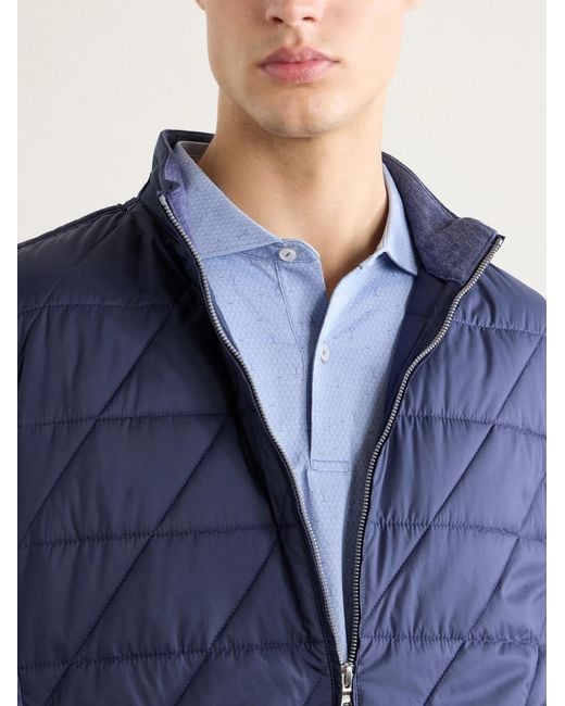 Peter Millar Blue Fifty-fifty Printed Stretch-jersey Polo Shirt for men