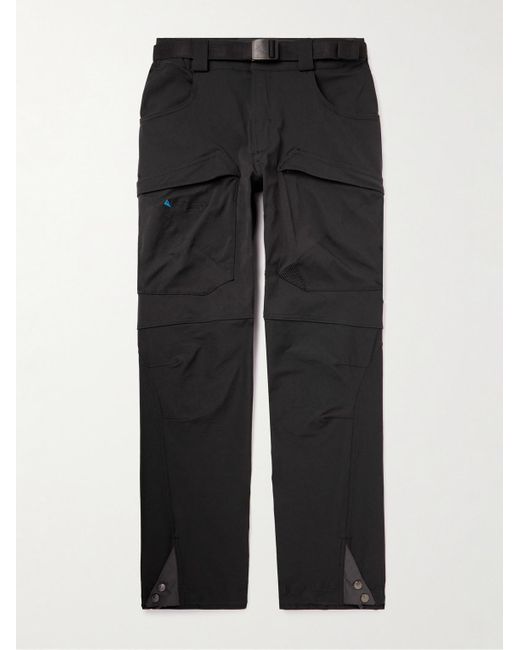 Klattermusen Black Gere 3.0 Straight-leg Belted Stretch-shell Trousers for men