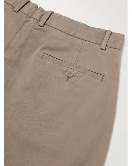 Sunspel Natural Straight-leg Garment-dyed Cotton-blend Twill Chino Shorts for men