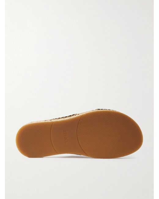 Zegna Brown Panarea Suede Sandals for men