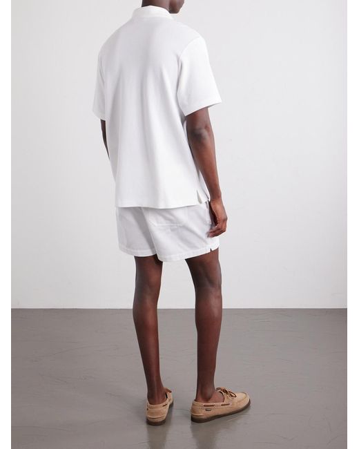 FRAME White Logo-Embroidered Cotton-Piqué Polo Shirt for men