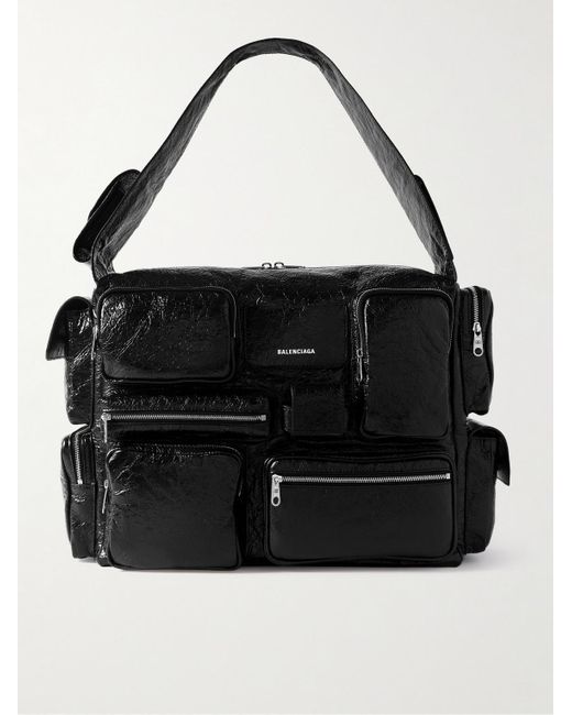 Balenciaga Black Superbusy Large Cracked-leather Tote Bag for men