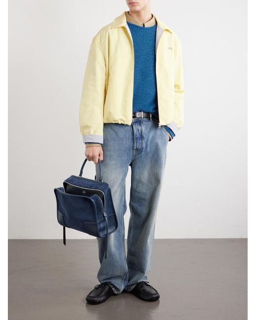 Loewe Blue Amazona 180 Leather-Trimmed Suede Tote Bag for men