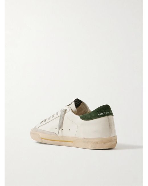 Golden Goose Deluxe Brand Superstar Sneakers aus Leder mit Velourslederbesatz in Distressed-Optik in White für Herren