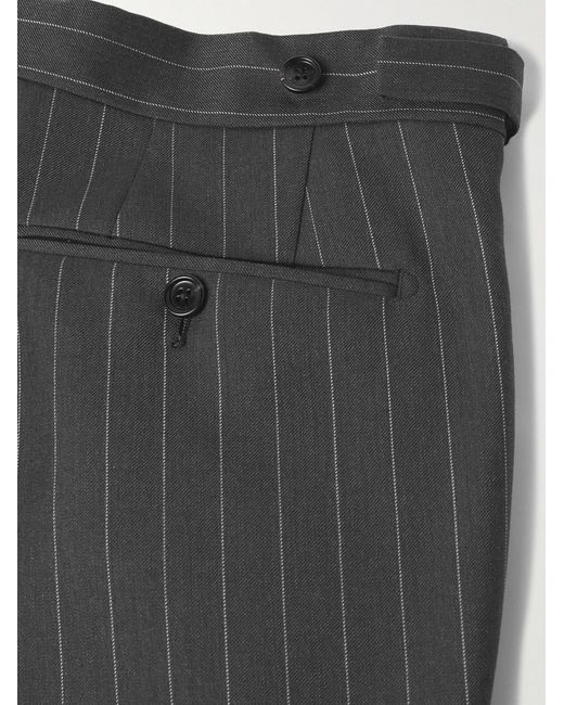 Tom Ford Gray Tapered Pinstriped Wool And Mohair-Blend Twill Suit Trousers for men