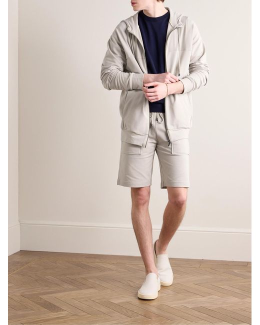 Zimmerli of Switzerland White Stretch-Modal And Cotton-Blend Jersey Zip-Up Hoodie for men