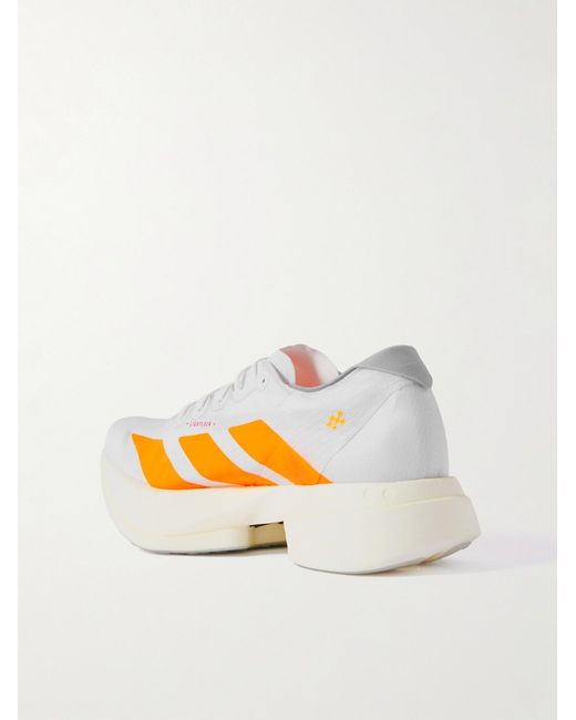 Adidas Originals Orange Adizero Adios Pro 4 Rubber-Trimmed Ripstop Running Sneakers for men