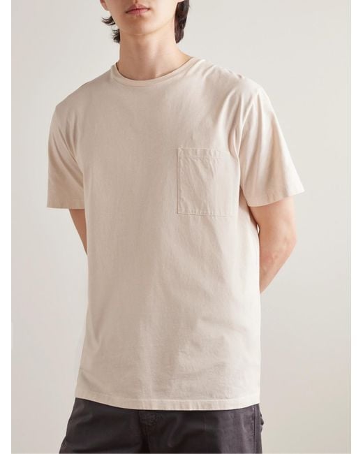 T-shirt in jersey di cotone Supima tinta in capo di Barena in Natural da Uomo