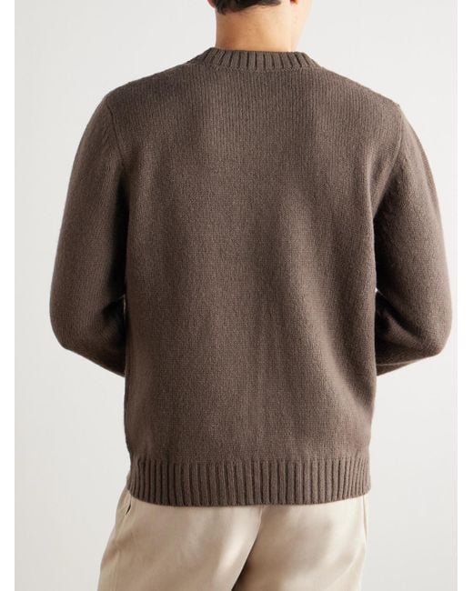 Eleventy Brown Slim-Fit Wool Sweater for men