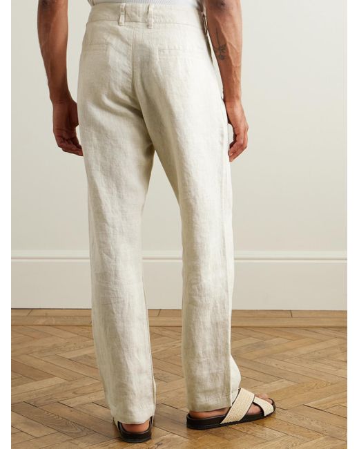 NN07 Natural Aden 1454 Straight-leg Linen Suit Trousers for men