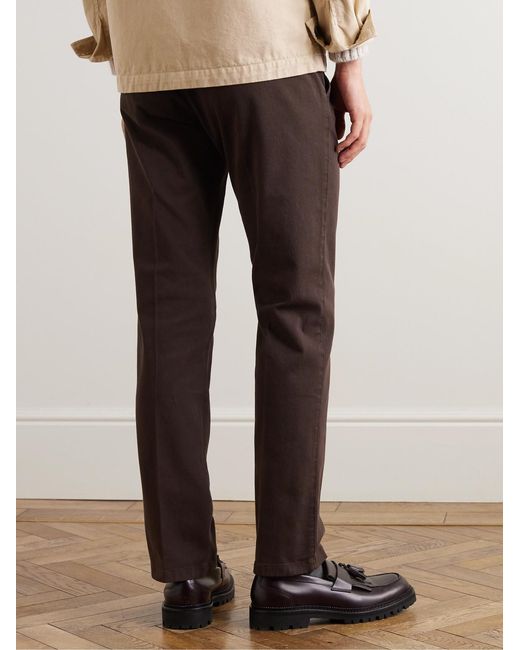 Mr P. Brown Straight-Leg Cotton-Blend Twill Trousers for men