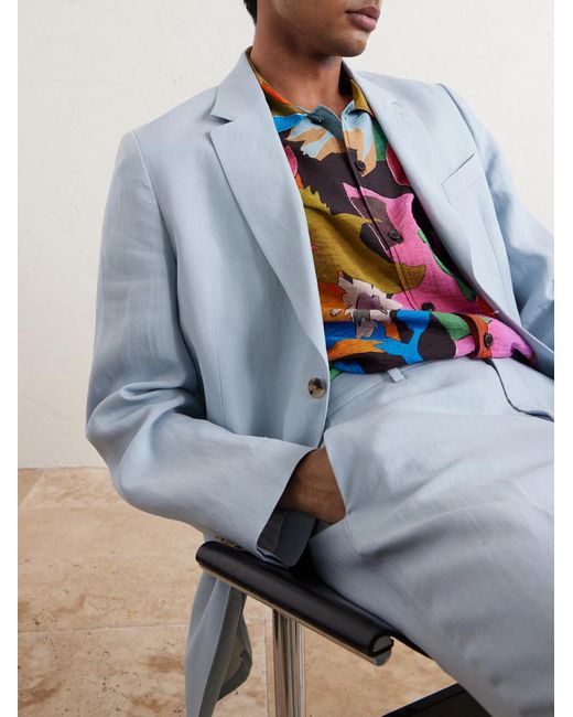 Paul Smith Blue Linen Suit Jacket for men